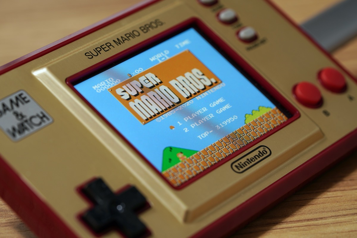 A Super Mario Brothers handheld game